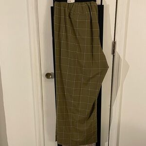 Women Olive Checkered Pants PLUS SIZE